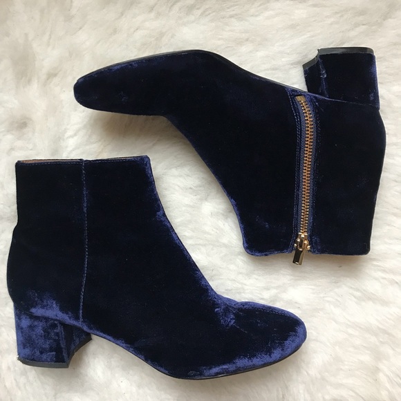 “And Other Stories” Blue Velvet Ankle boots - Picture 3 of 8